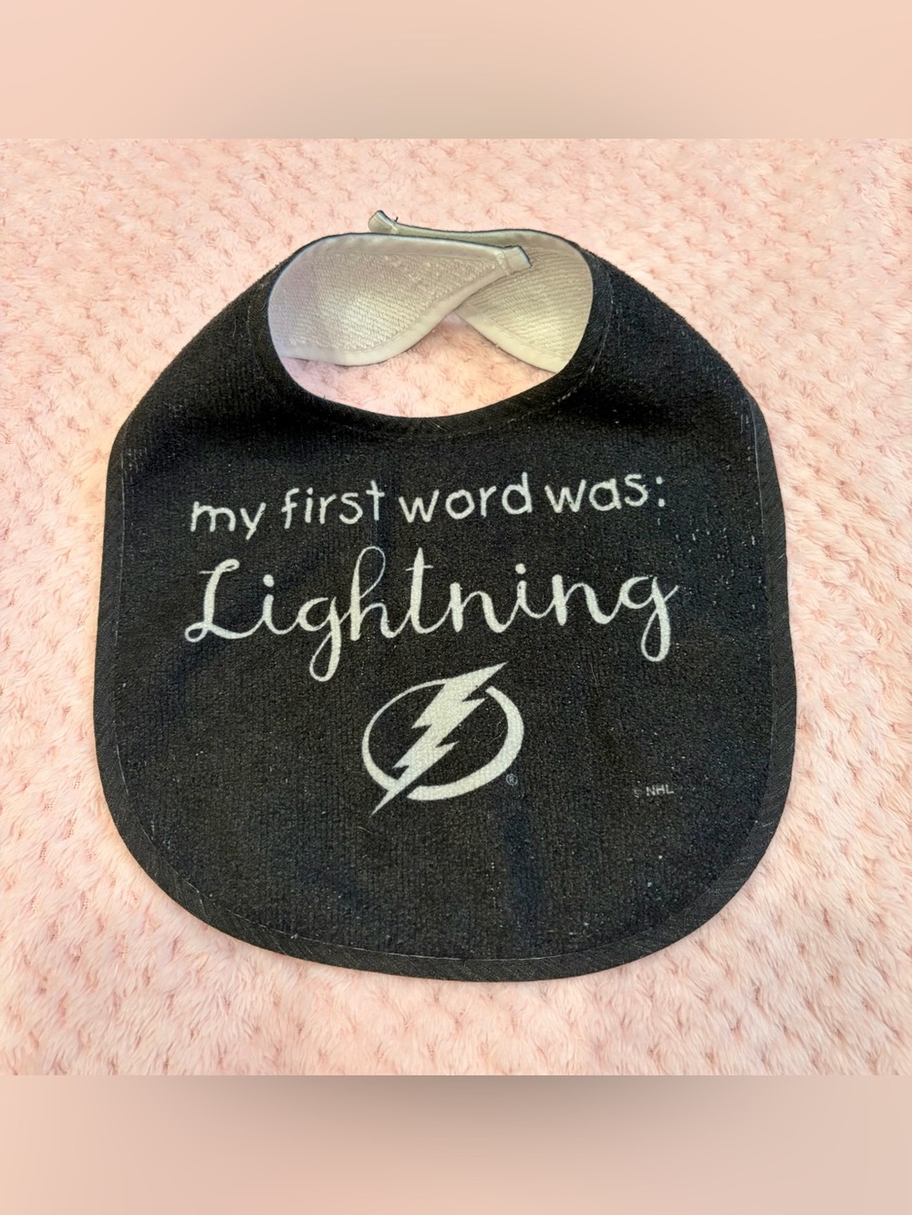 NHL Lightning Baby Bib - 'My First Word Was: Lightning'